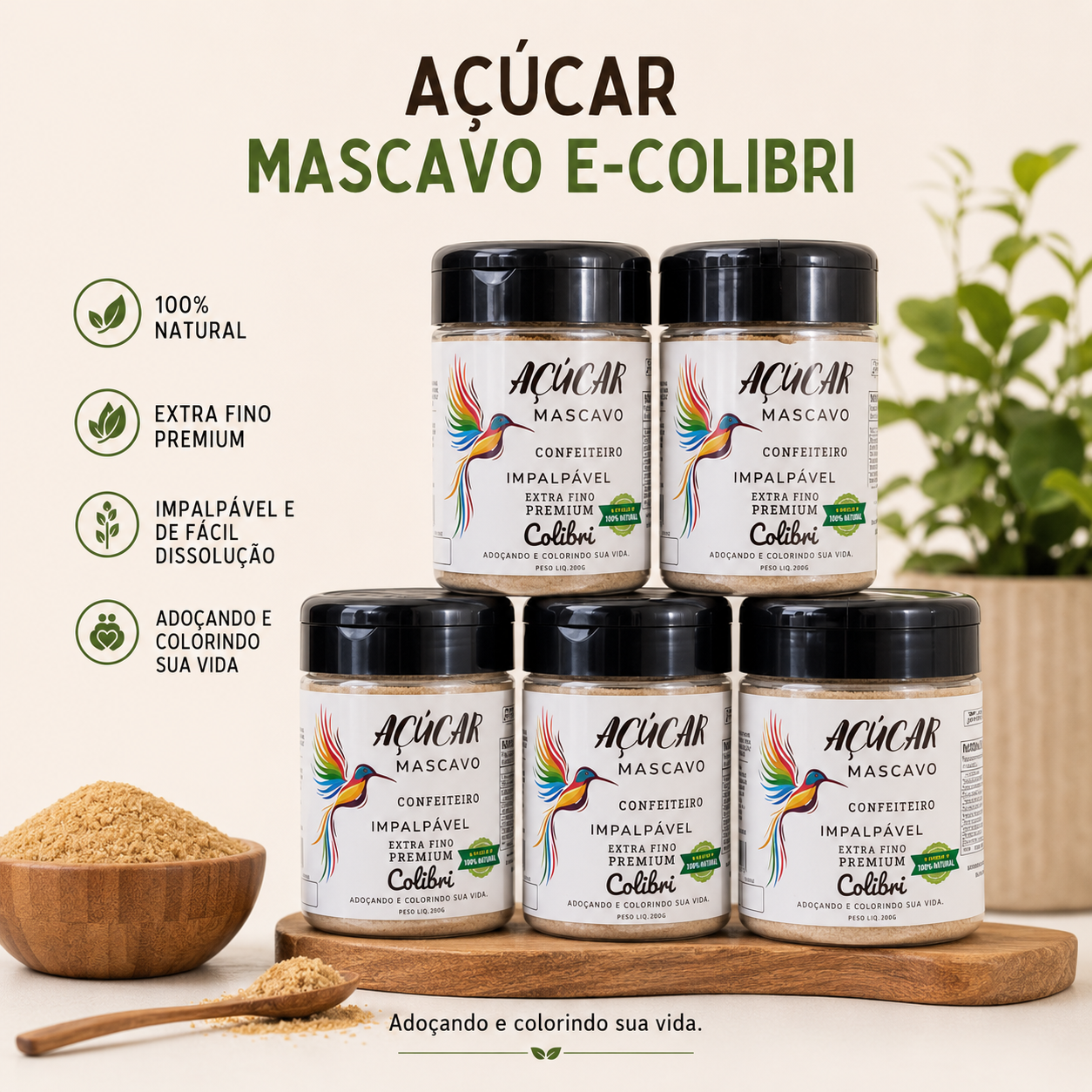 Açúcar Mascavo de Confeiteiro Impalpável Colibri 200g - Imagem 5