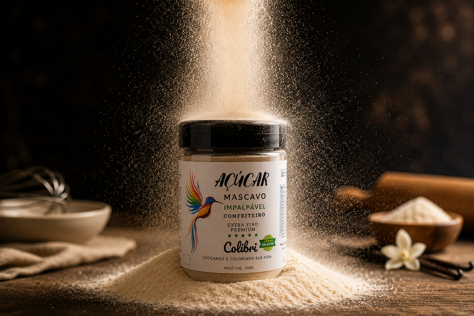Açúcar Mascavo de Confeiteiro Impalpável Colibri 200g - Imagem 7